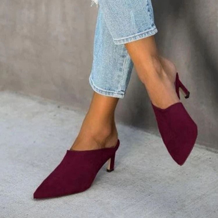 Stilettklack Slip-On Closed Toe Casual Tofflor
