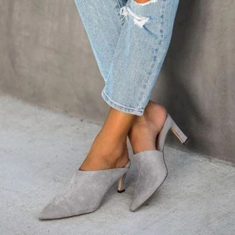 Stilettklack Slip-On Closed Toe Casual Tofflor