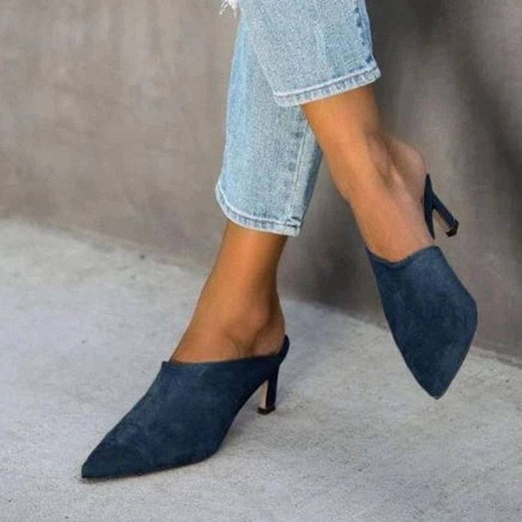Stilettklack Slip-On Closed Toe Casual Tofflor