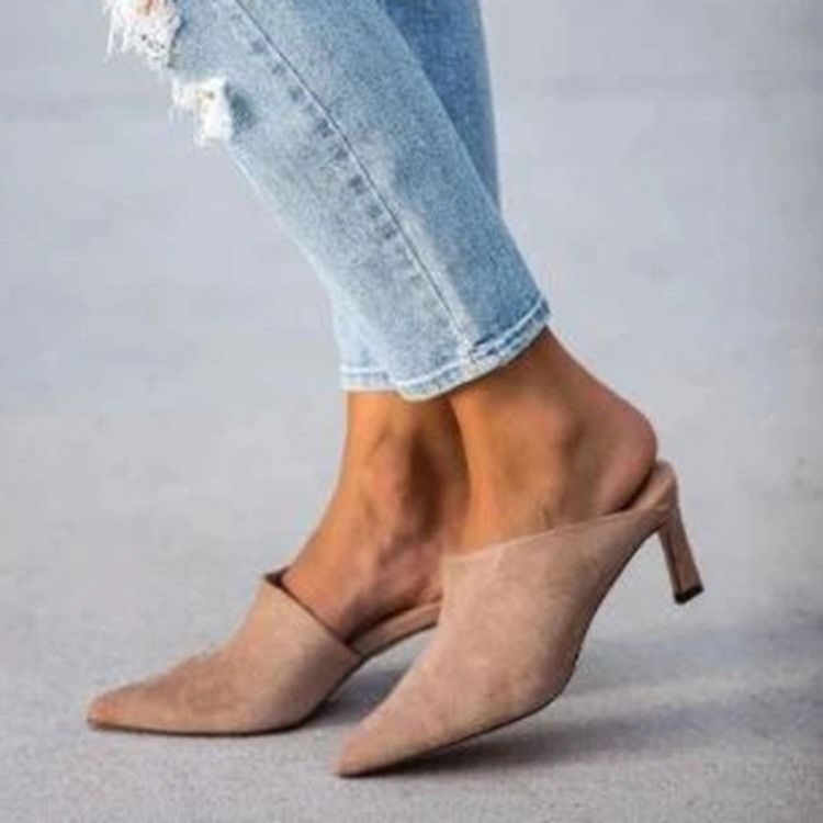 Stilettklack Slip-On Closed Toe Casual Tofflor