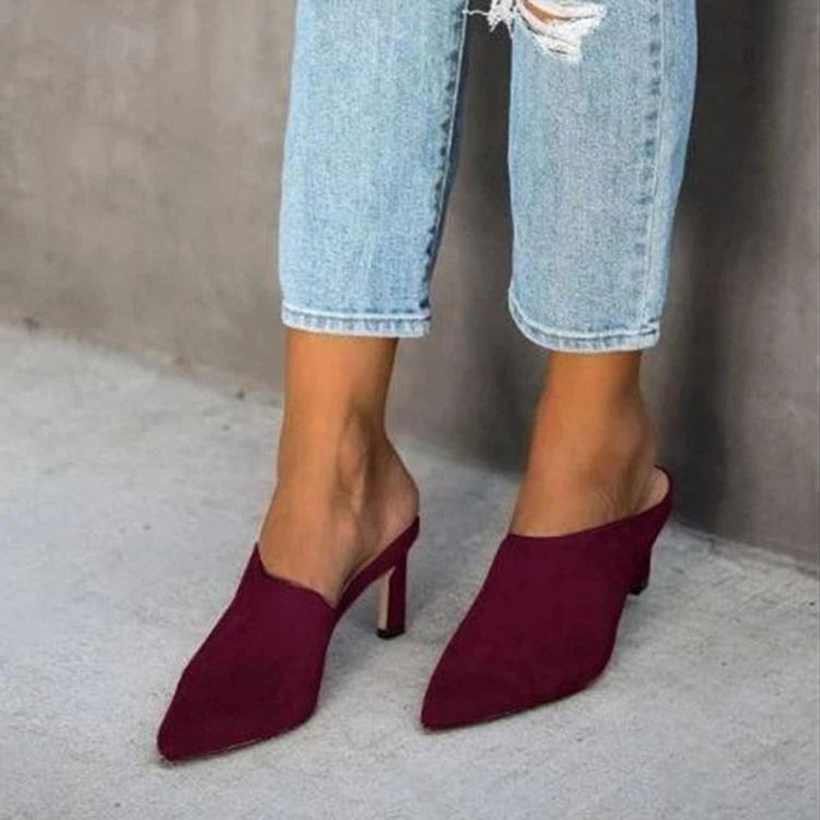 Stilettklack Slip-On Closed Toe Casual Tofflor