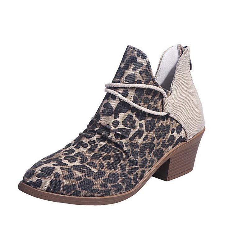 Baksida Zip Chunky Heel Color Block Platform Stövlar Boots