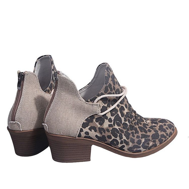 Baksida Zip Chunky Heel Color Block Platform Stövlar Boots