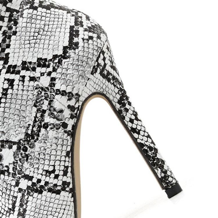 Color Block Peep Toe Stiletto Heel Serpentine Kvinnors Ankelstövlar