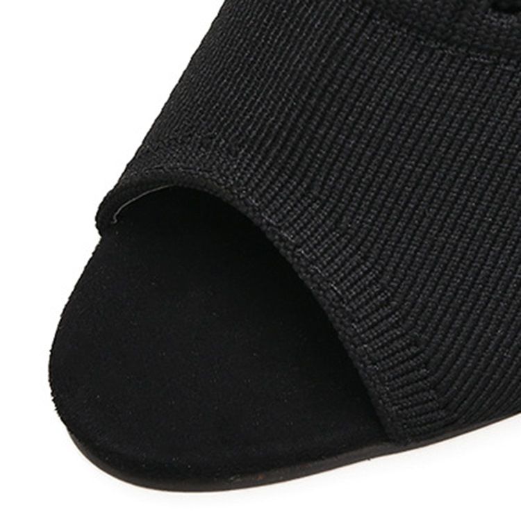Peep Toe Västerländska Stövlar Med Stilettklack