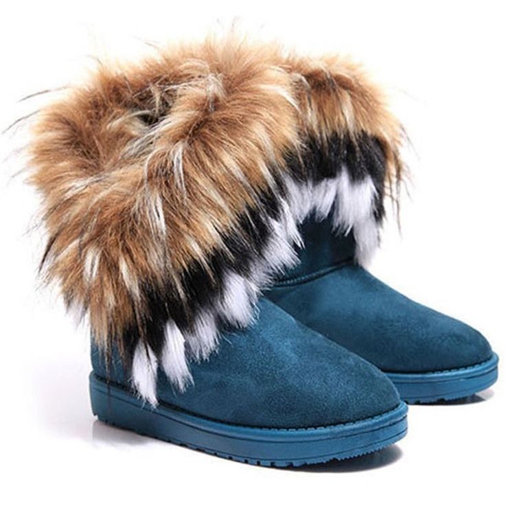 Platt Med Rund Tå Slip-On Korta Floss Stövlar Boots