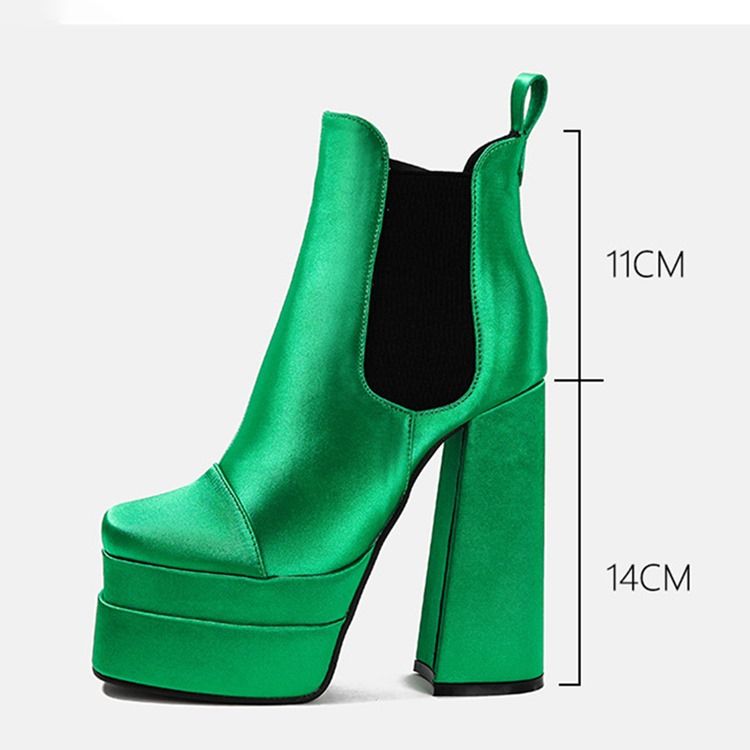 Slip-On Chunky Heel Color Block Västerländska stövlar