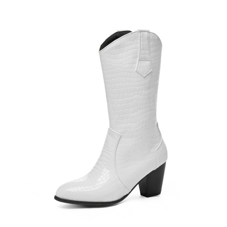 Slip-On Pu-Stövlar Med Vanligt Spetsig Tå