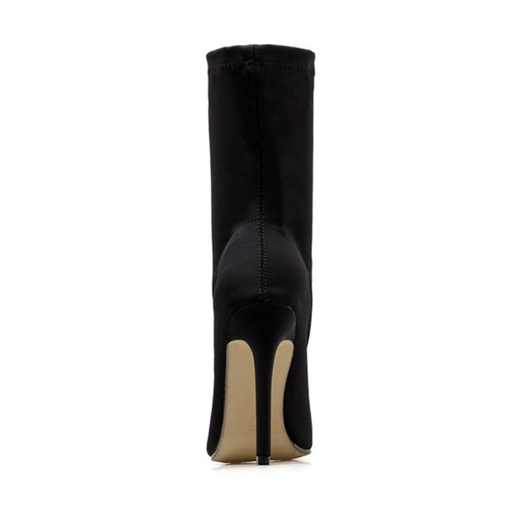 Slip-On Stiletto Heel Color Block Pu-Stövlar