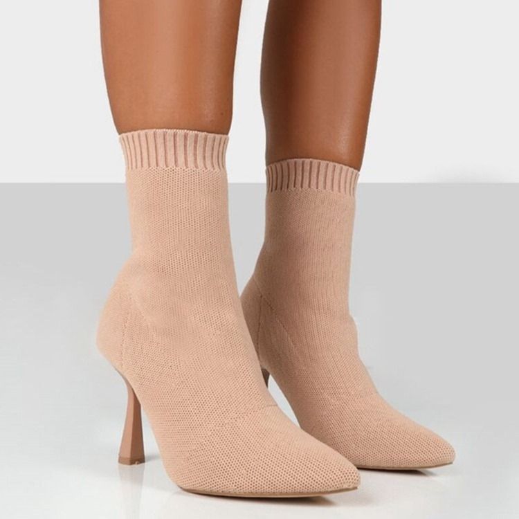 Slip-On Västerländska Stövlar Med Spetsig Tå