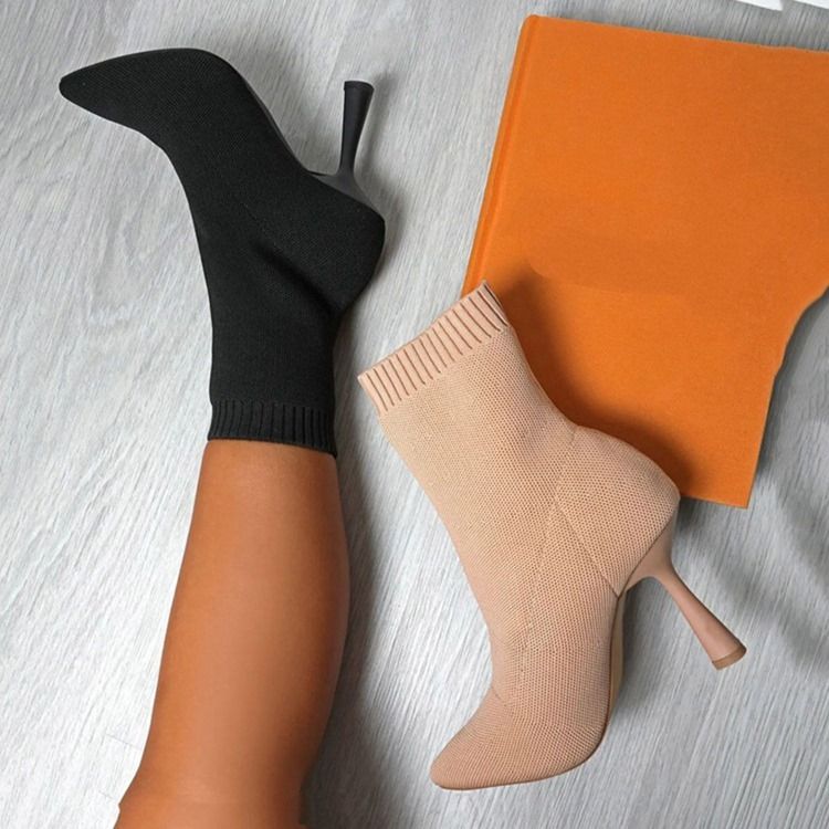 Slip-On Västerländska Stövlar Med Spetsig Tå
