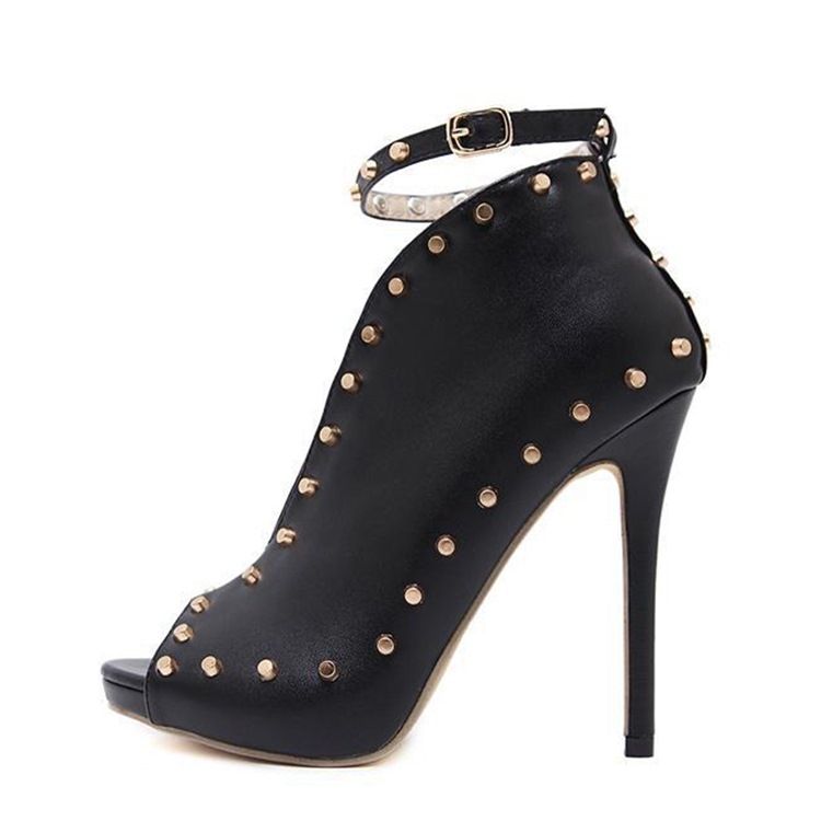 Stilettklack Plain Peep Toe Stilettklack Västerländska Stövlar
