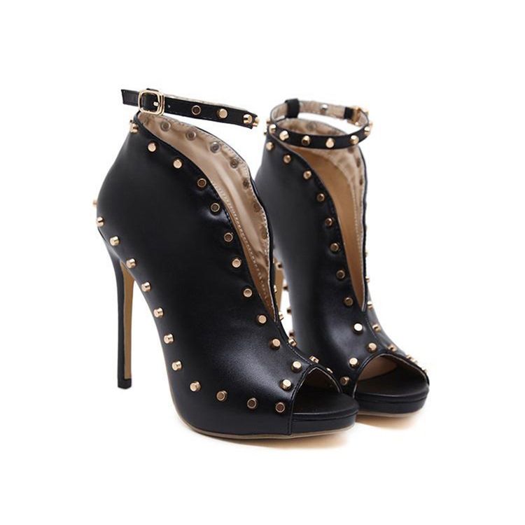 Stilettklack Plain Peep Toe Stilettklack Västerländska Stövlar