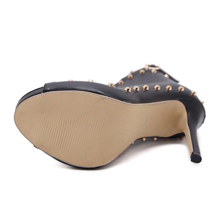 Stilettklack Plain Peep Toe Stilettklack Västerländska Stövlar