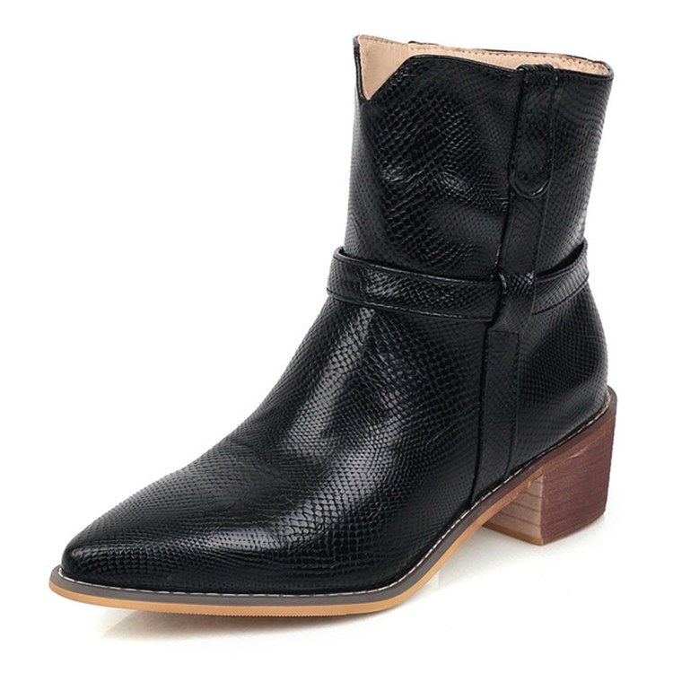 Vanliga Slip-On Spetsiga Stövlar Damer