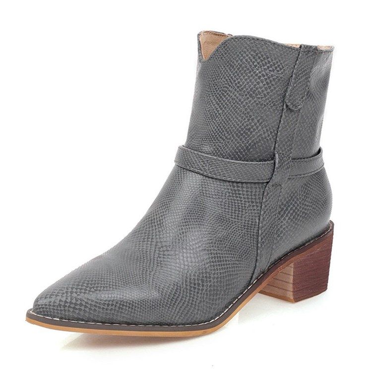 Vanliga Slip-On Spetsiga Stövlar Damer