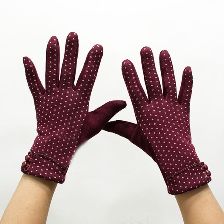 Håll Varma Dot Cotton Lady Gloves