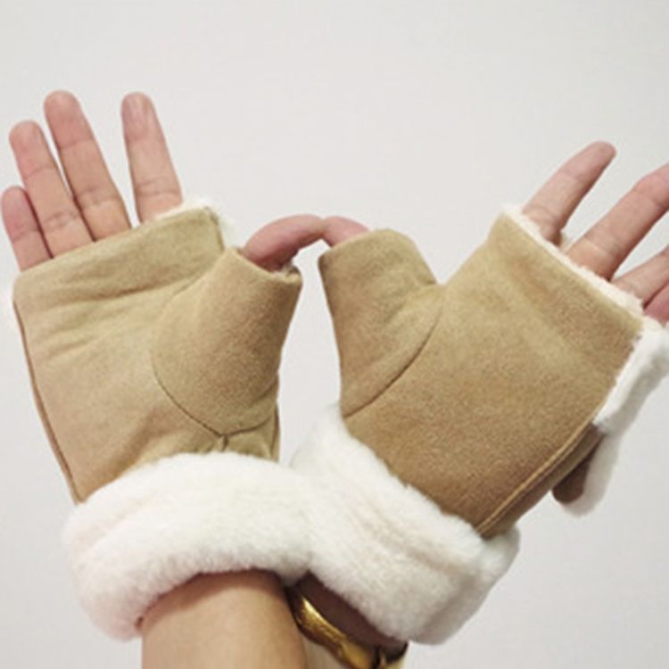 Håll Varma Half Finger Damhandskar
