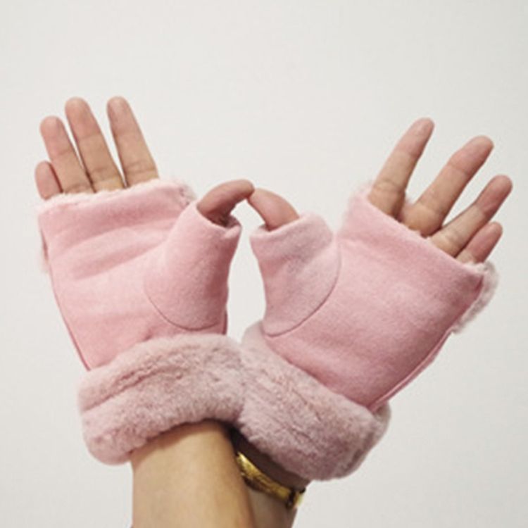 Håll Varma Half Finger Damhandskar