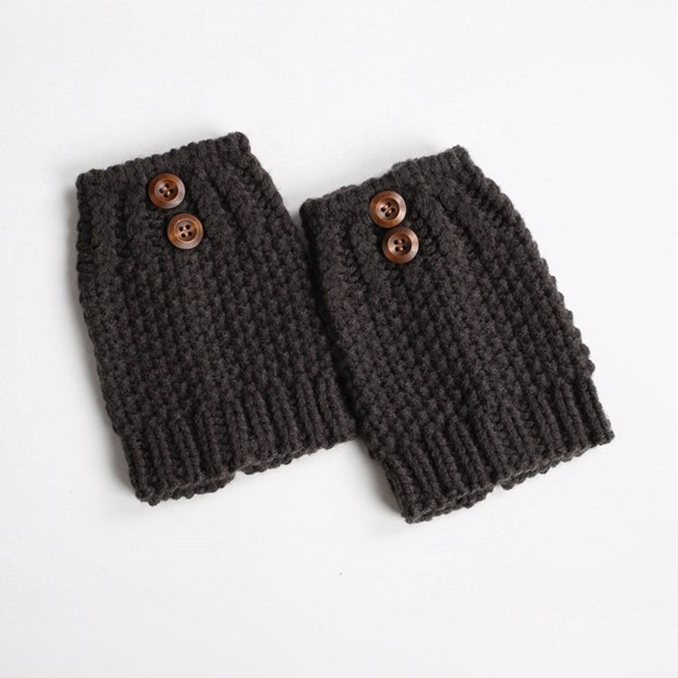 Pure Color Knit Stövlar Boots Manschetter Strumpor