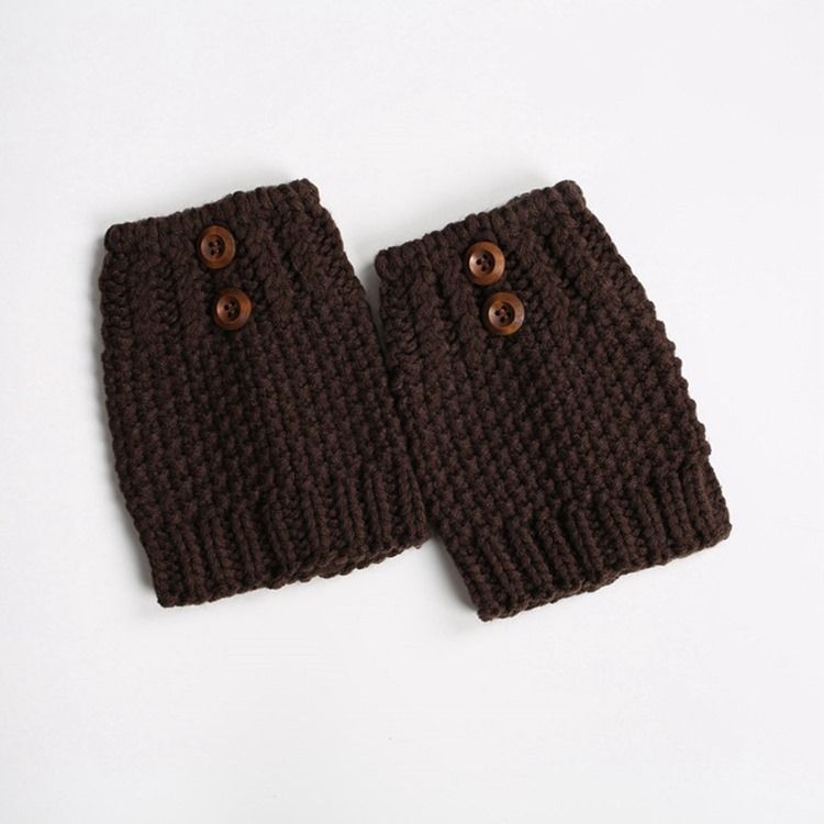 Pure Color Knit Stövlar Boots Manschetter Strumpor