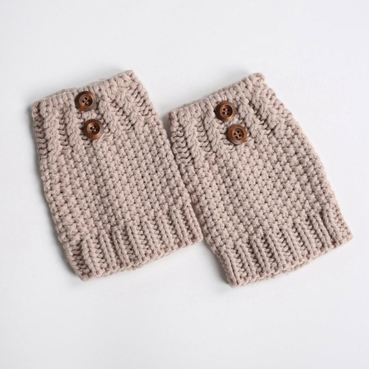 Pure Color Knit Stövlar Boots Manschetter Strumpor