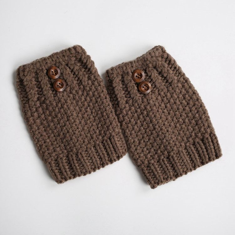 Pure Color Knit Stövlar Boots Manschetter Strumpor