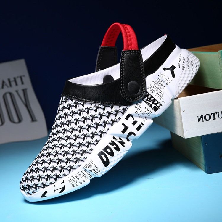 Mesh Color Block Slip-On Herrsandaler