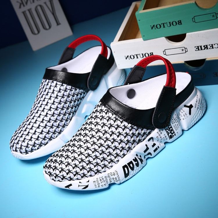 Mesh Color Block Slip-On Herrsandaler