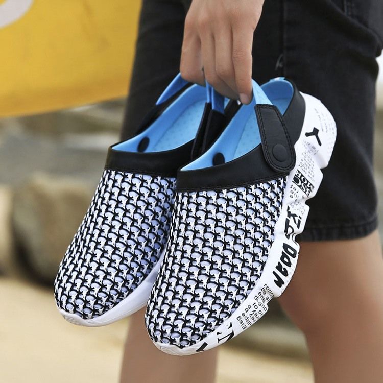 Mesh Color Block Slip-On Herrsandaler