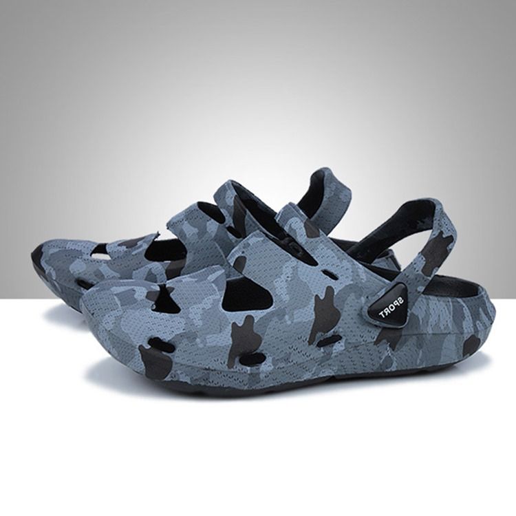 Pvc Kamouflage Slip-On Rund Tå Herrsandaler