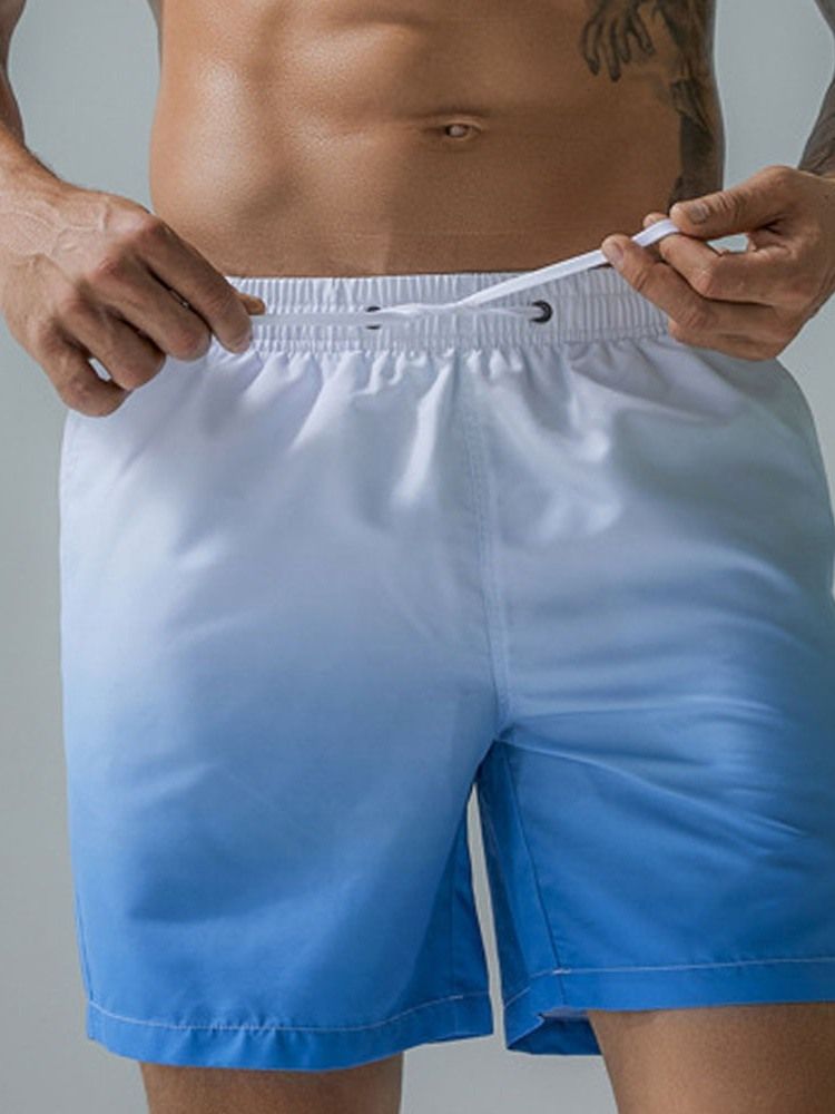 Gradient Raka Snörningsshorts För Män