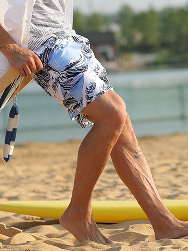 Rak Ficka Strandshorts För Män
