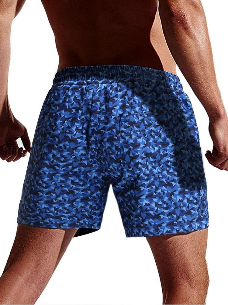Straight Camouflage Strandshorts För Män Med Snörning