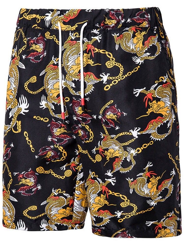 Strandshorts För Män Med Rakt Tryck